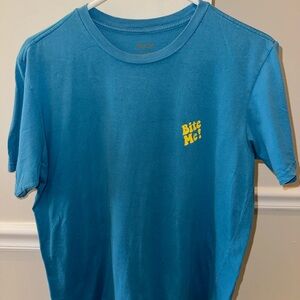 RVCA Bite Me! Blue Tee with Yellow Banana Design Size M